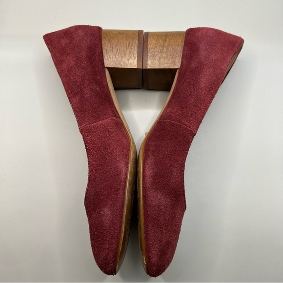 Madewell Ella Suede Pumps Size 6.5 but fits a bit larger so 7 W Burgundy GUC - Picture 10 of 10